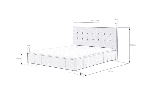 Gepolstertes Bett - ART80209